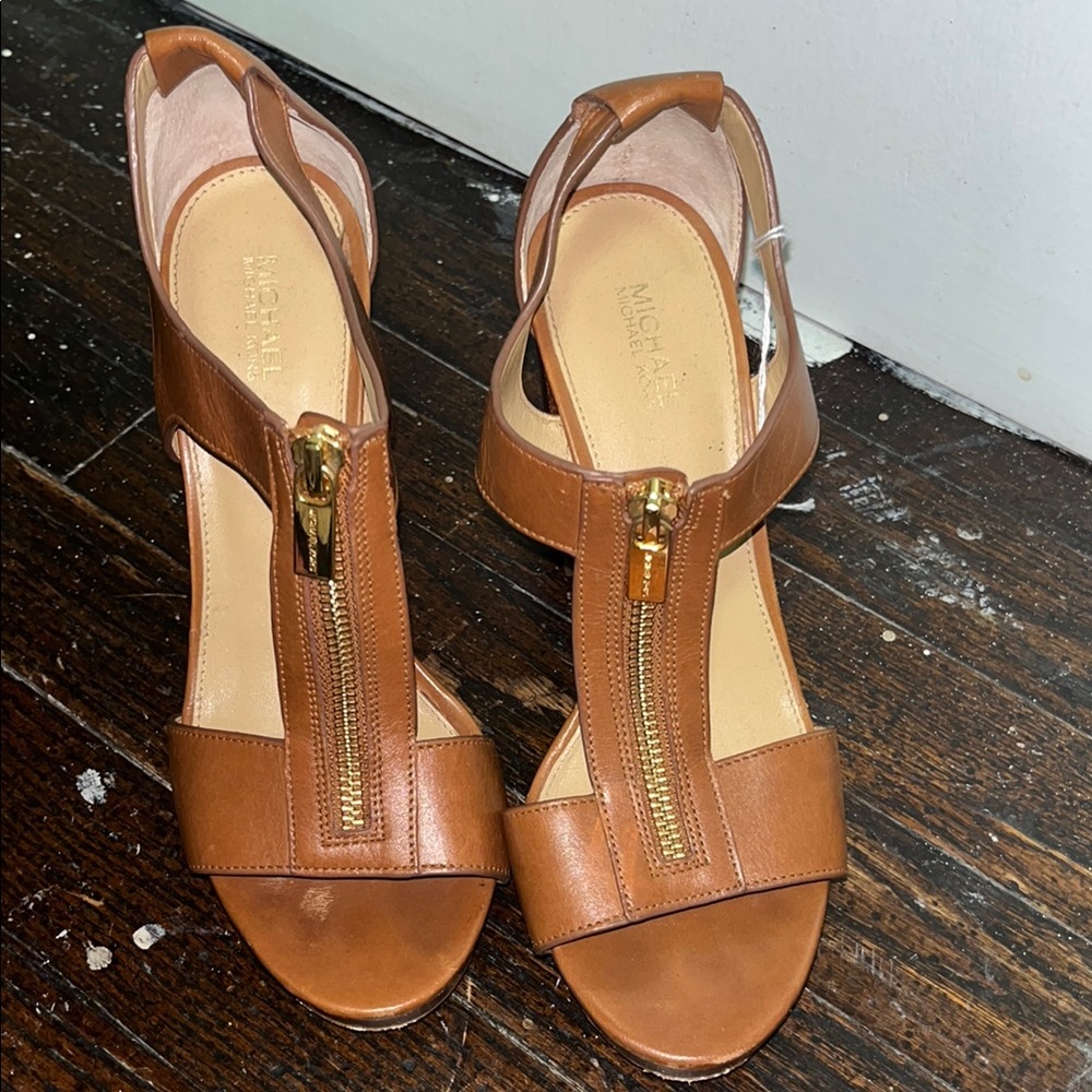 Michael Kors Brown Block Heel Sandals